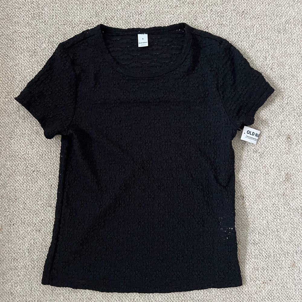 NWT black old navy mesh/sheet shirt